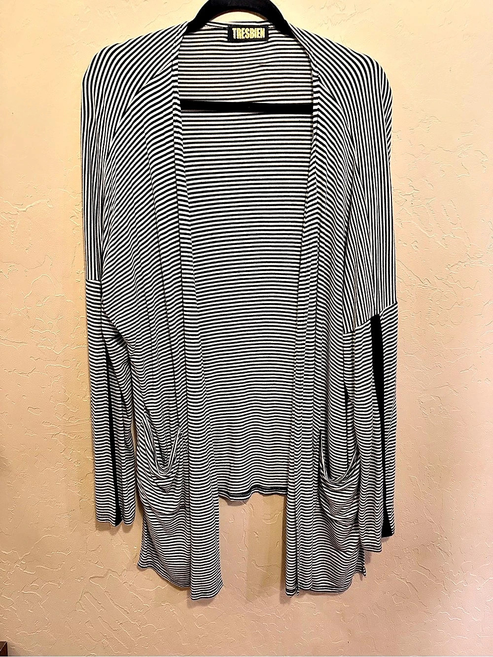 Tresbien Striped Open Front Cardigan Size Large